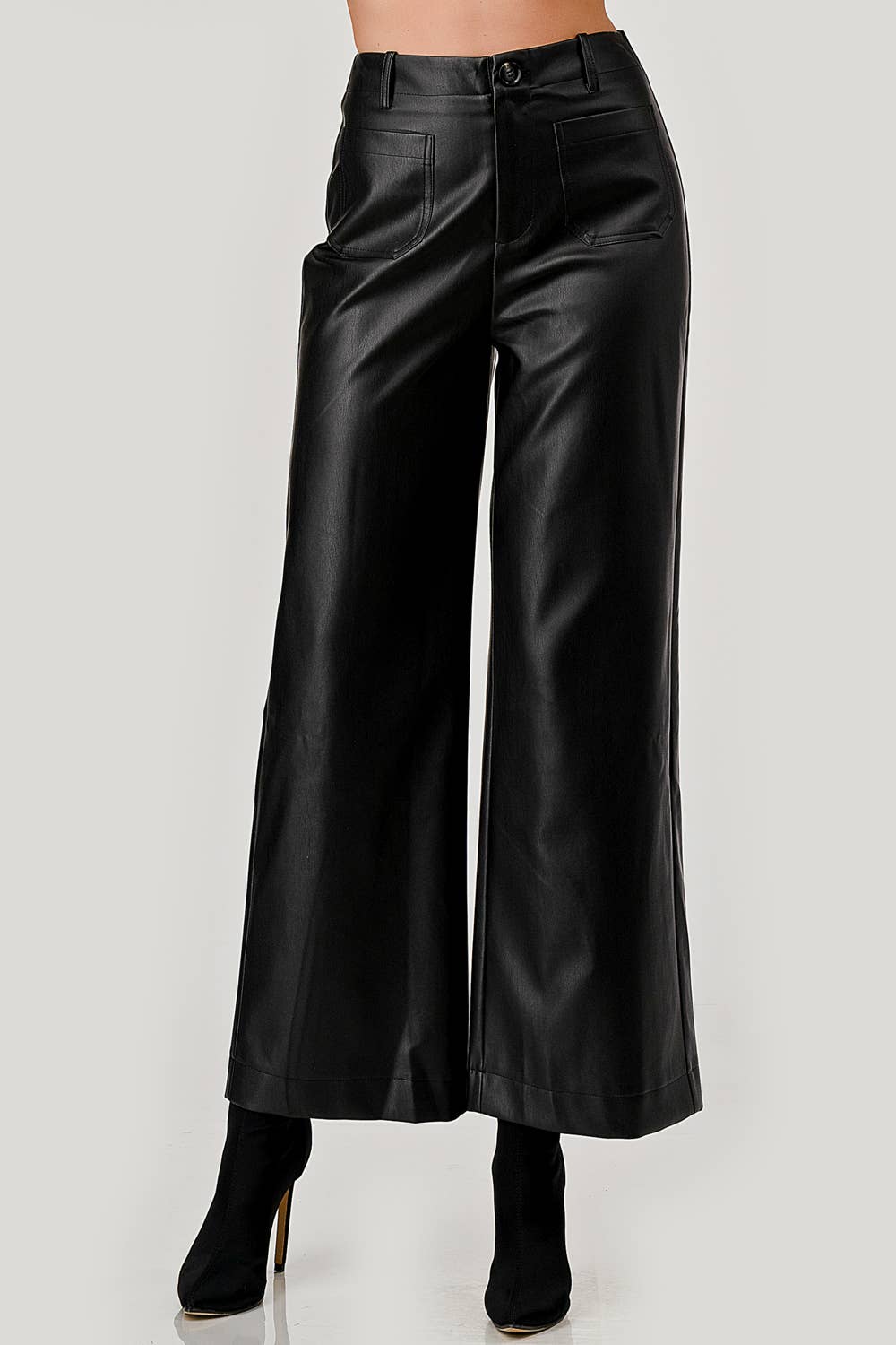 Faux Leather Wide-Leg Pants - Milly's Boutique
