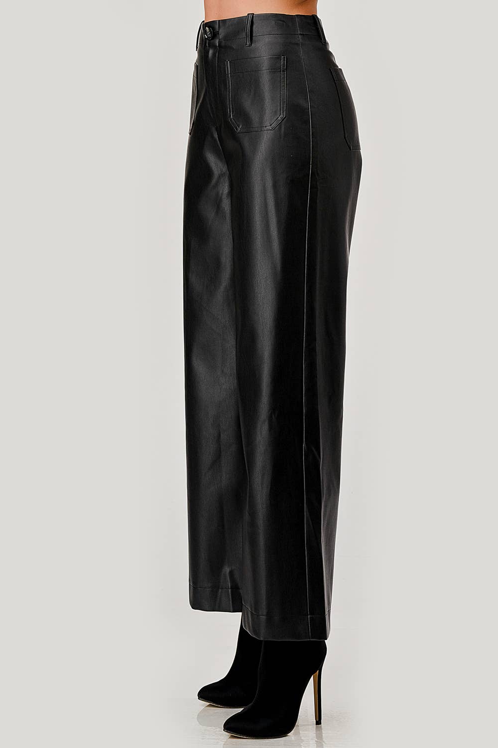 Faux Leather Wide-Leg Pants - Milly's Boutique
