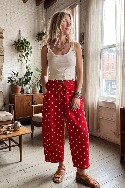 Polka Dot Scuba Barrel Lounge Pants
