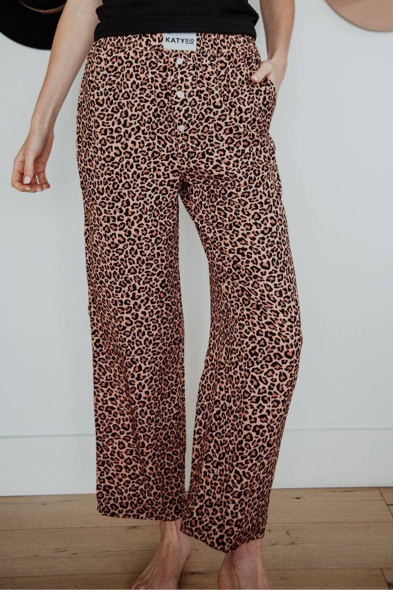 Leopard Print Boxer Pajama Pants