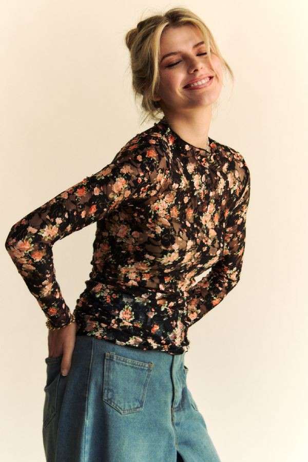 Floral Mesh Layering Top - Milly's Boutique