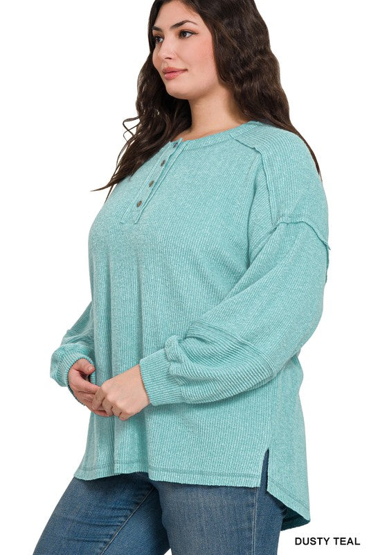 Hacci Henley Plus Top - Milly's Boutique