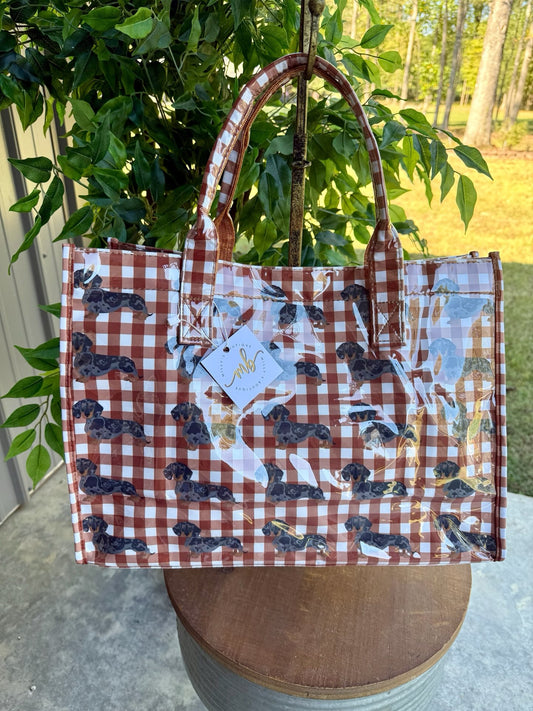 The Chloe Khaki Gingham Tote