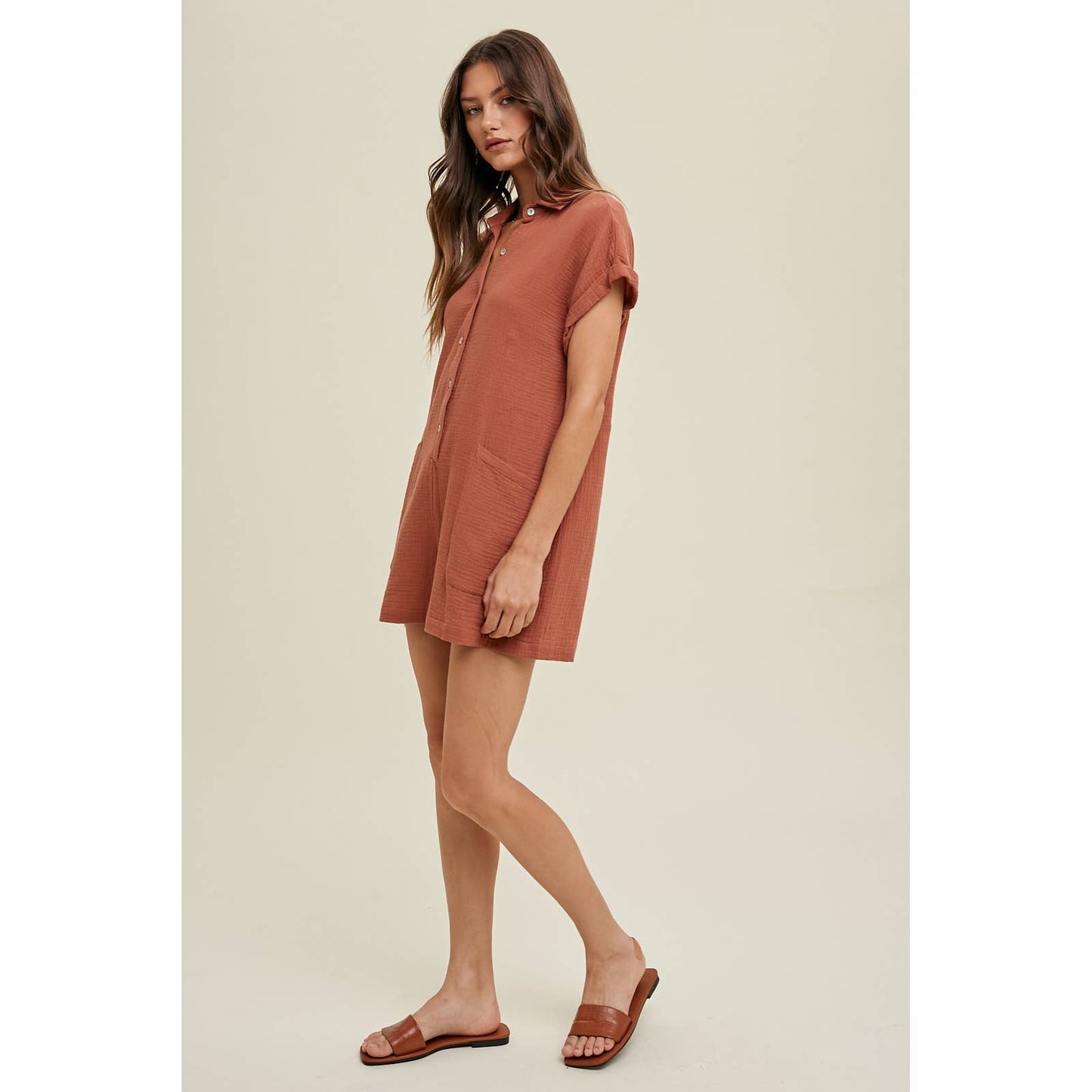 Janie Button Up Romper - Milly's Boutique