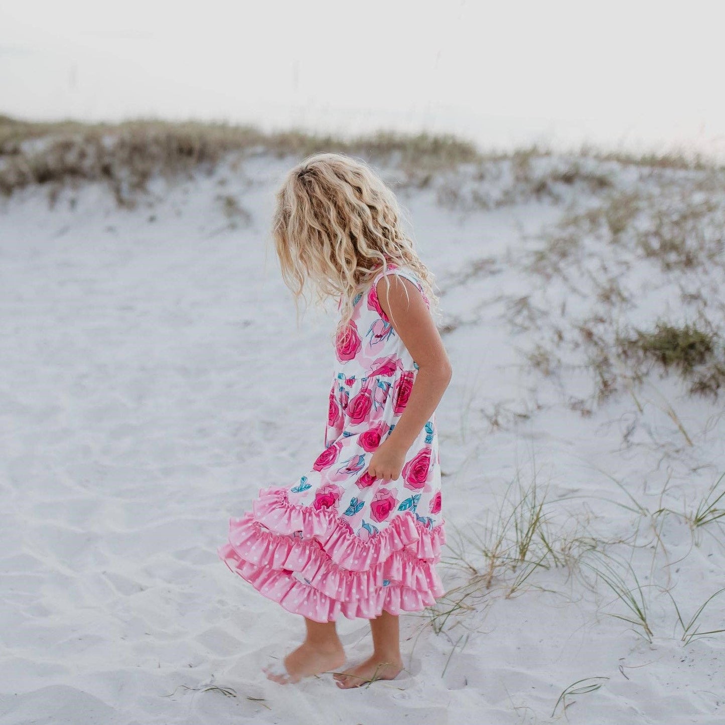 Jayla Pink Rose Three Ruffle Dress - Milly's Boutique