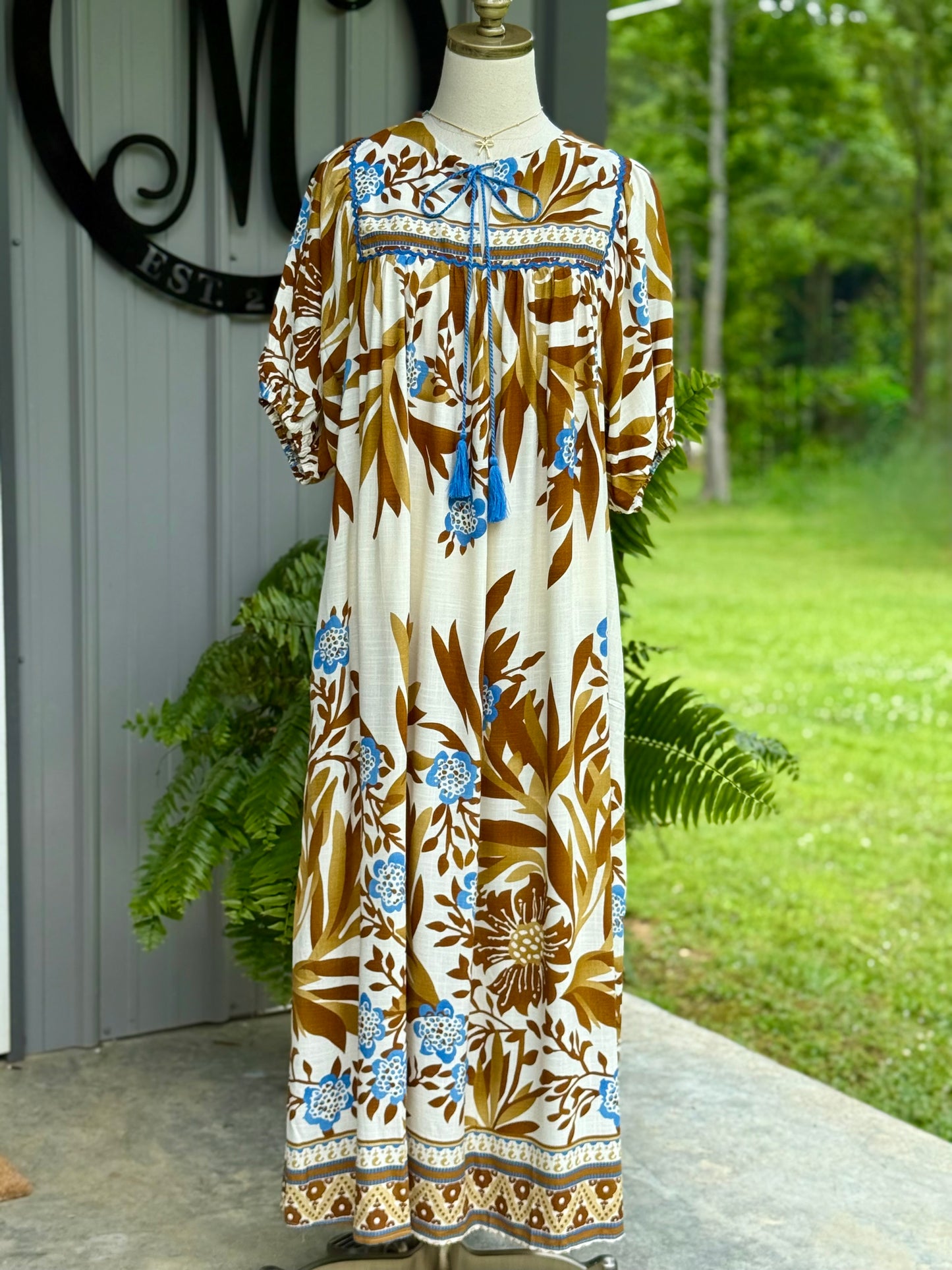 Jenna Boho Style Midi Dress - Milly's Boutique