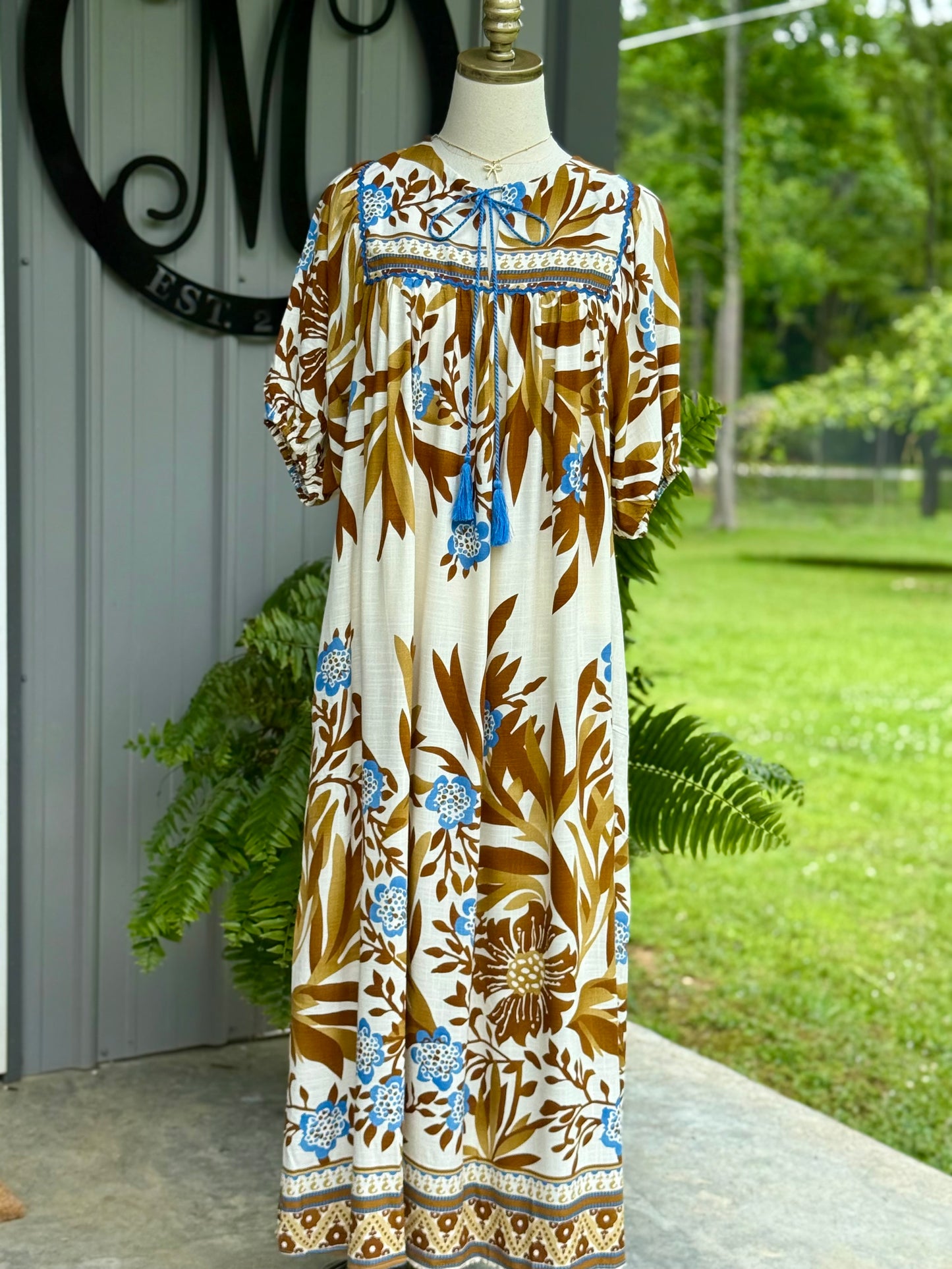 Jenna Boho Style Midi Dress - Milly's Boutique