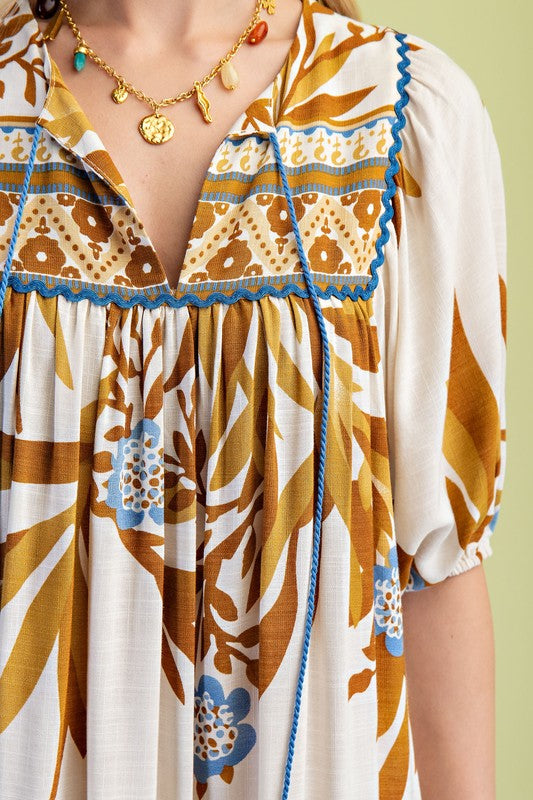 Jenna Boho Style Midi Dress - Milly's Boutique