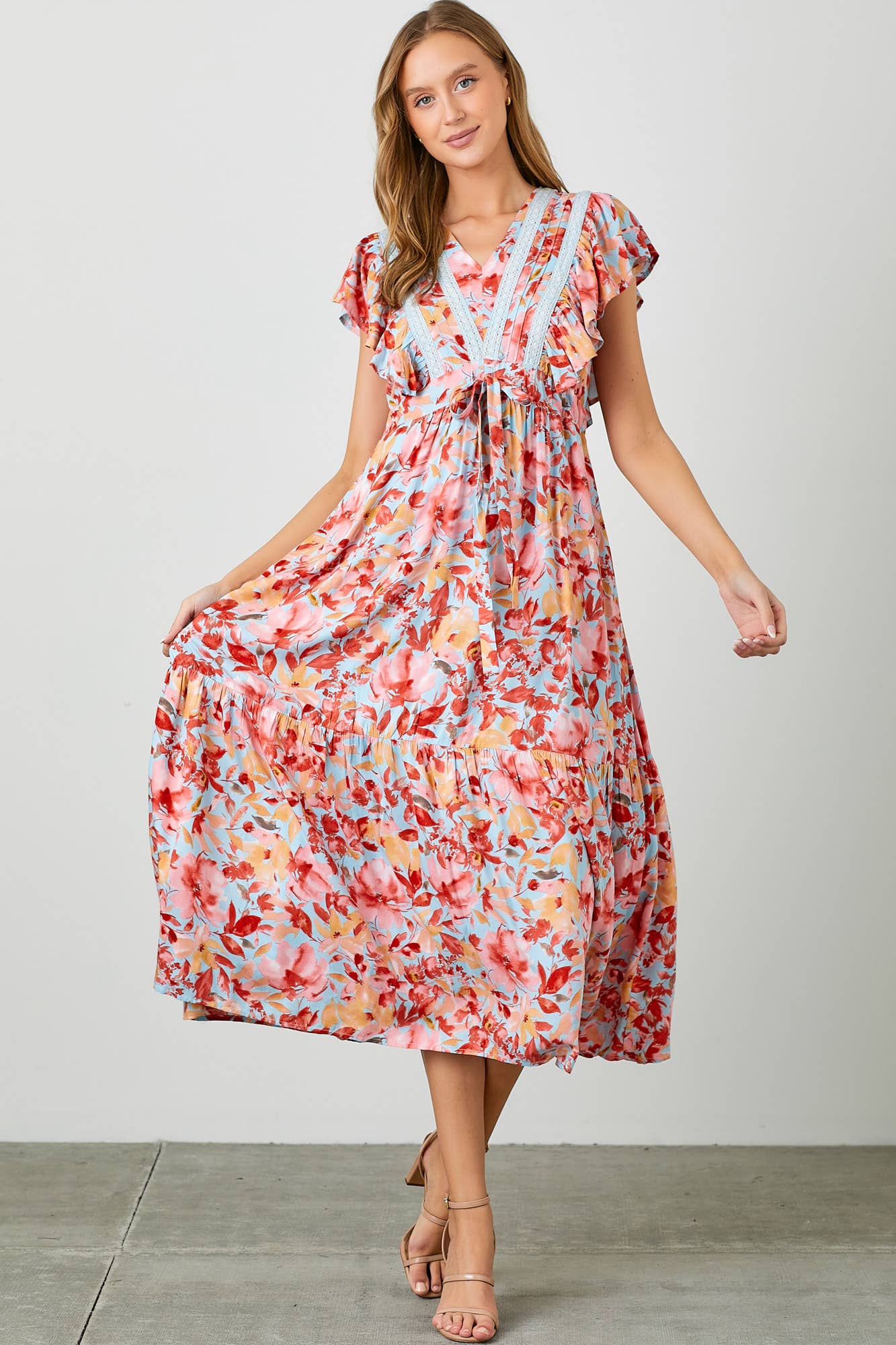 Jenny Floral Midi Dress - Milly's Boutique