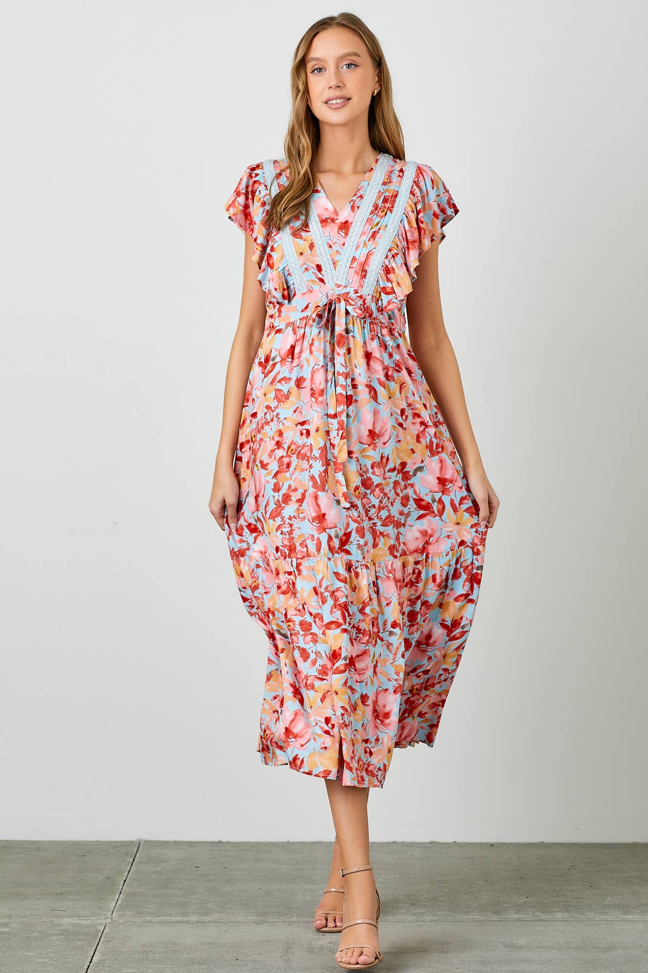 Jenny Floral Midi Dress - Milly's Boutique