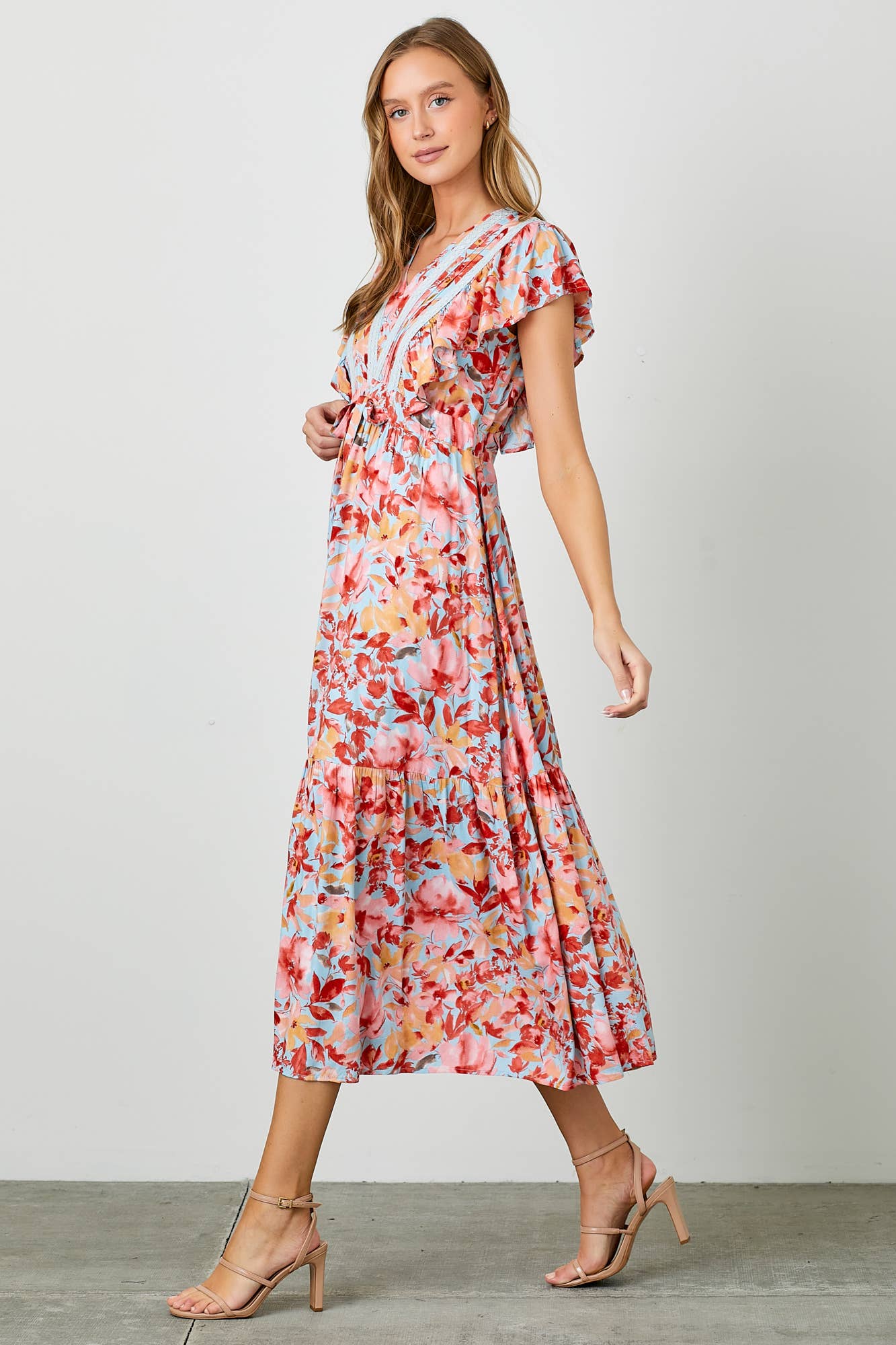 Jenny Floral Midi Dress - Milly's Boutique