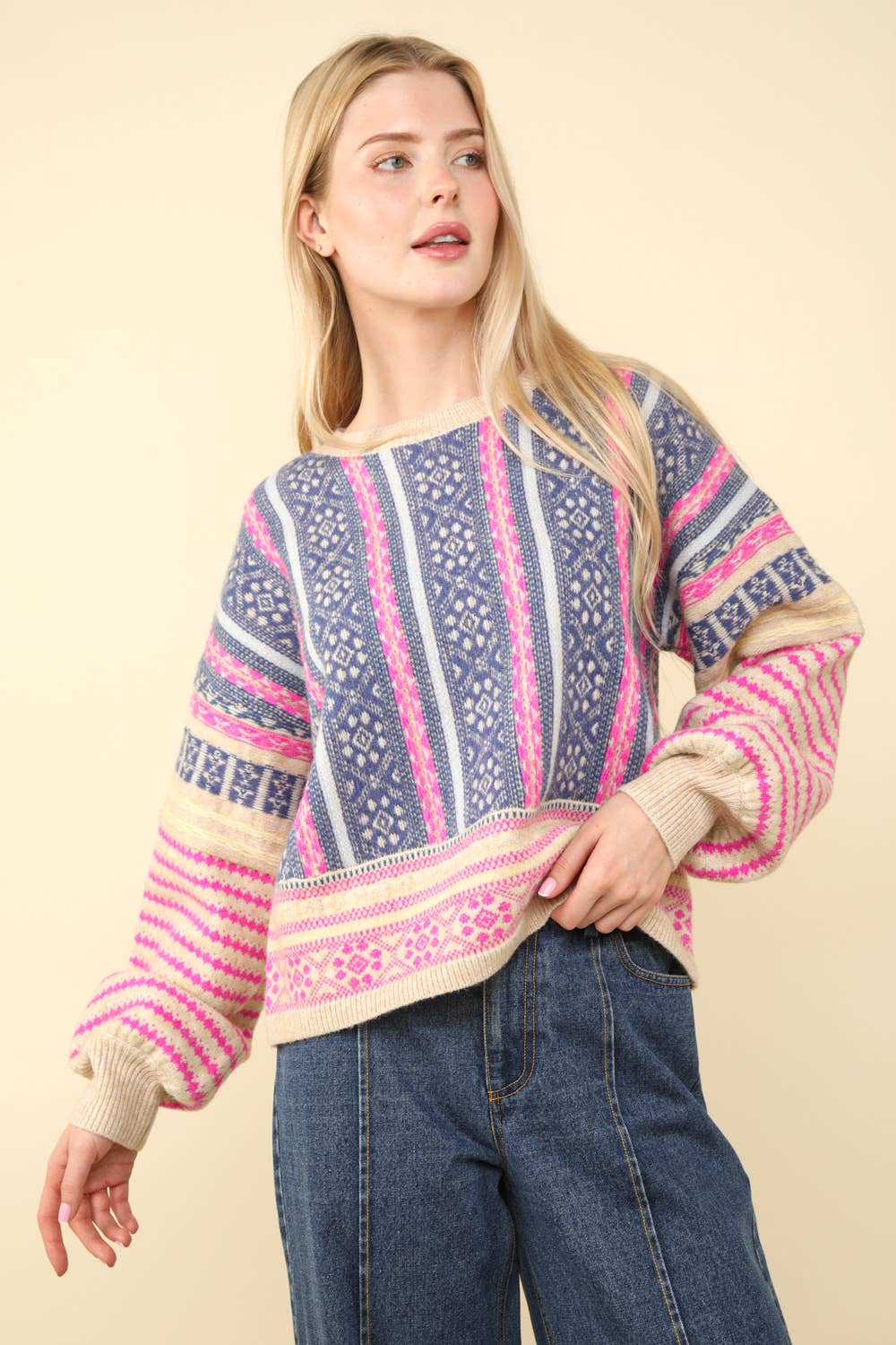 Josie Oversized Cozy Printed Sweater - Milly's Boutique