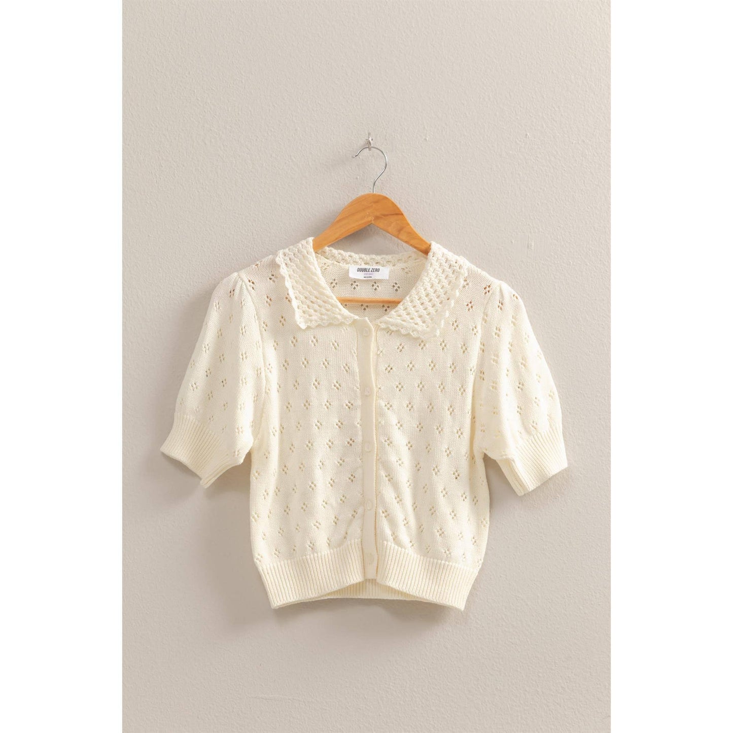 June Scalloped Collared Cardigan - Milly's Boutique