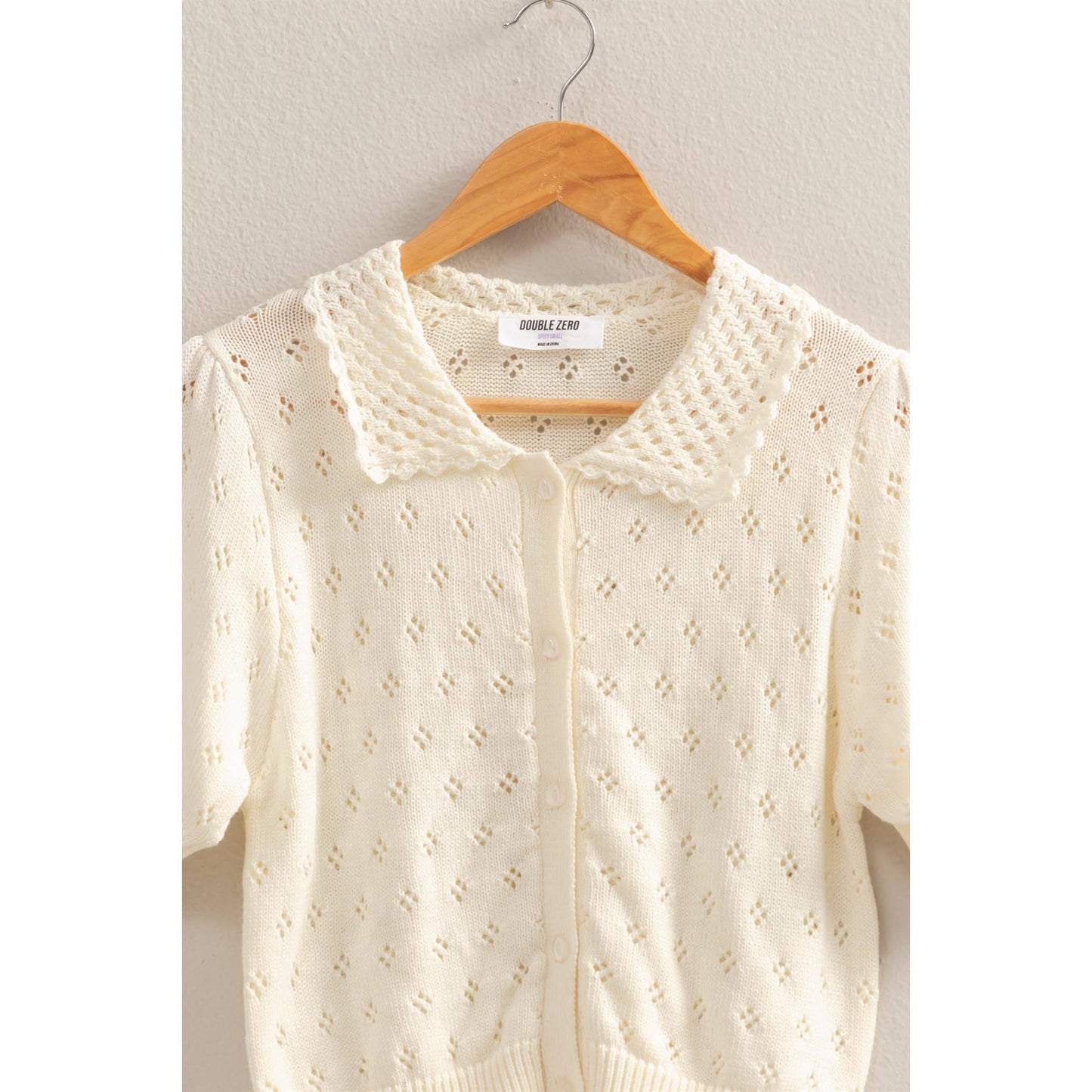 June Scalloped Collared Cardigan - Milly's Boutique