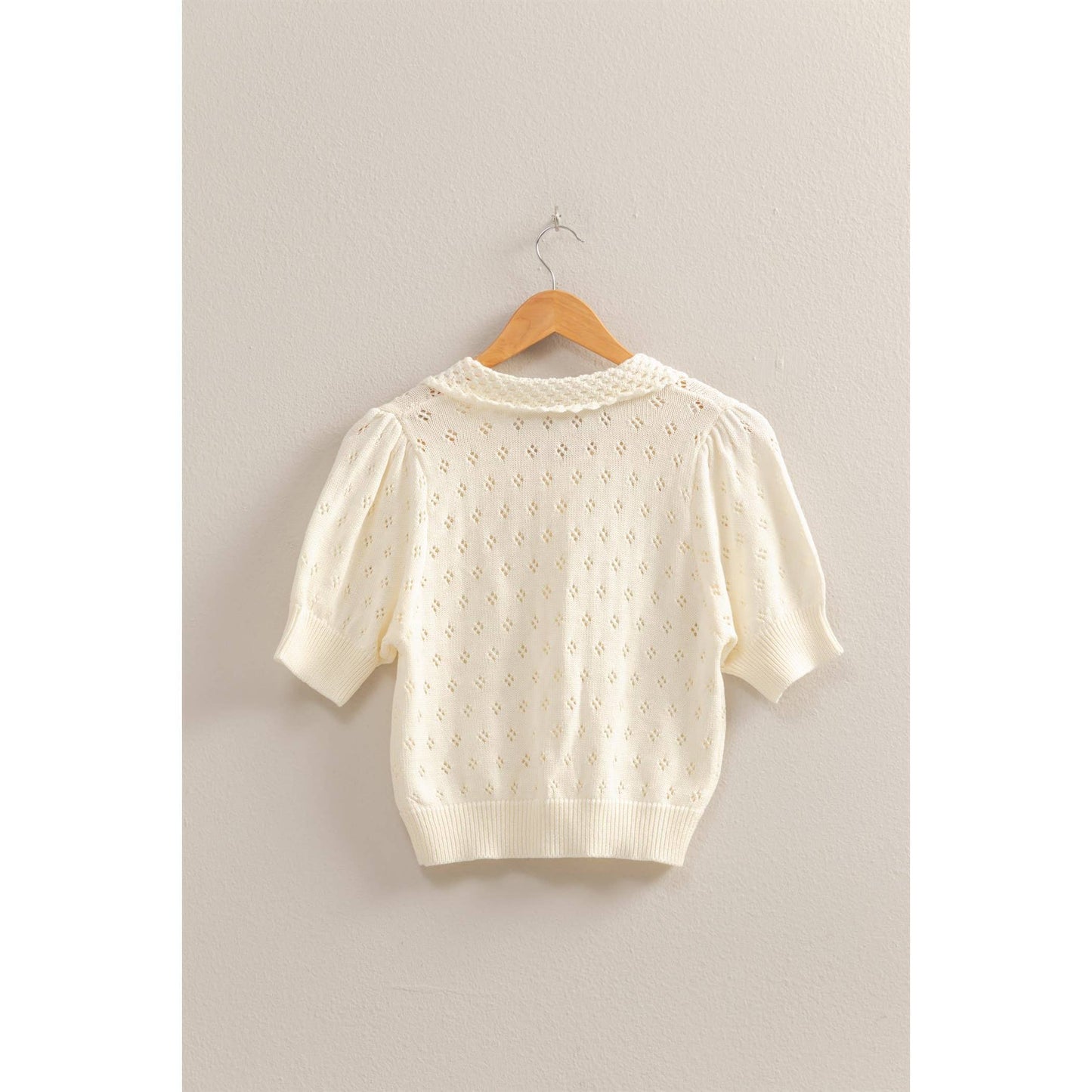 June Scalloped Collared Cardigan - Milly's Boutique