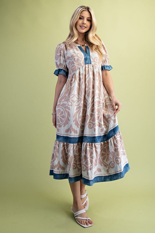 Kate Puff Sleeve Midi Dress - Milly's Boutique
