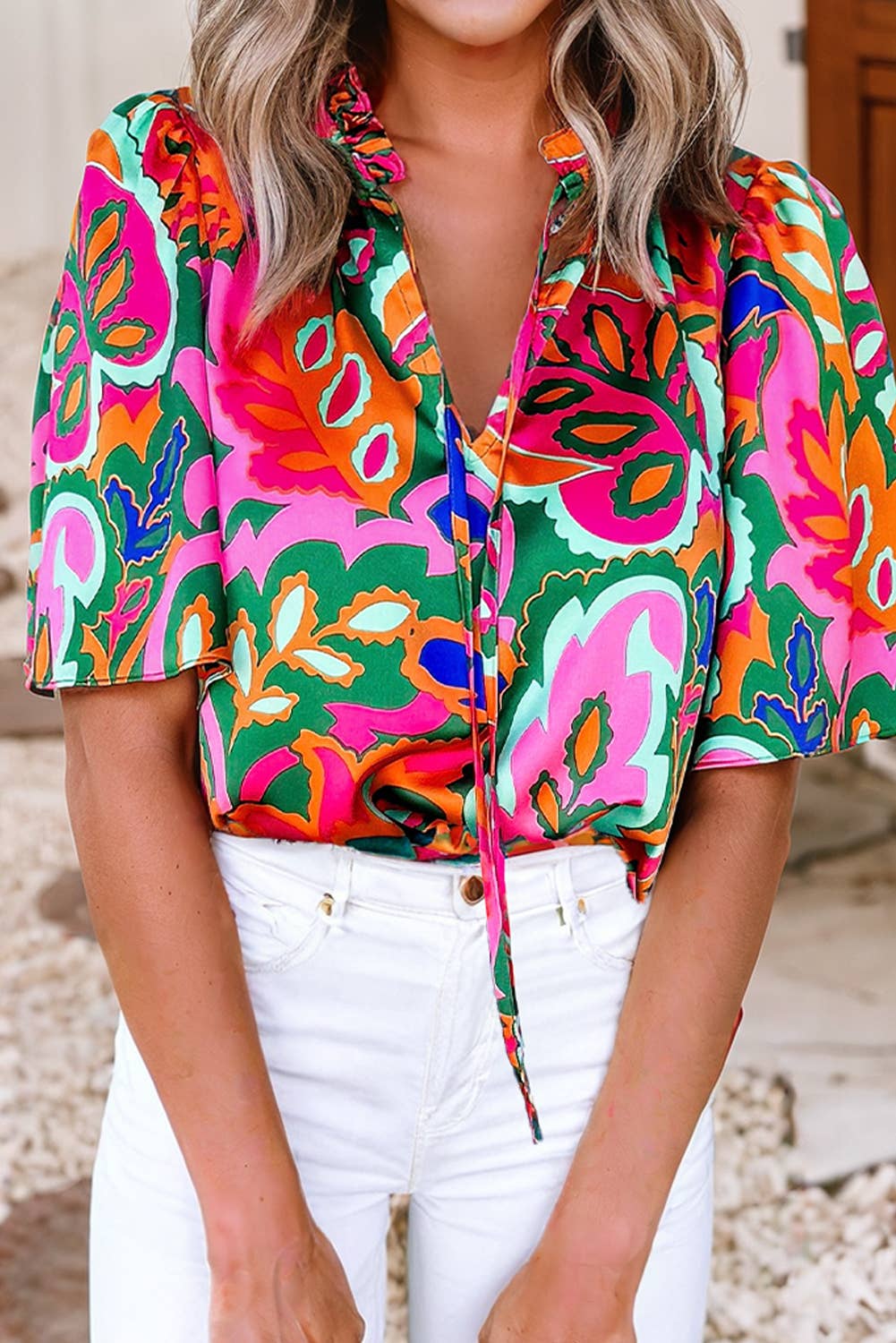 Lacey Vibrant Floral Top - Milly's Boutique