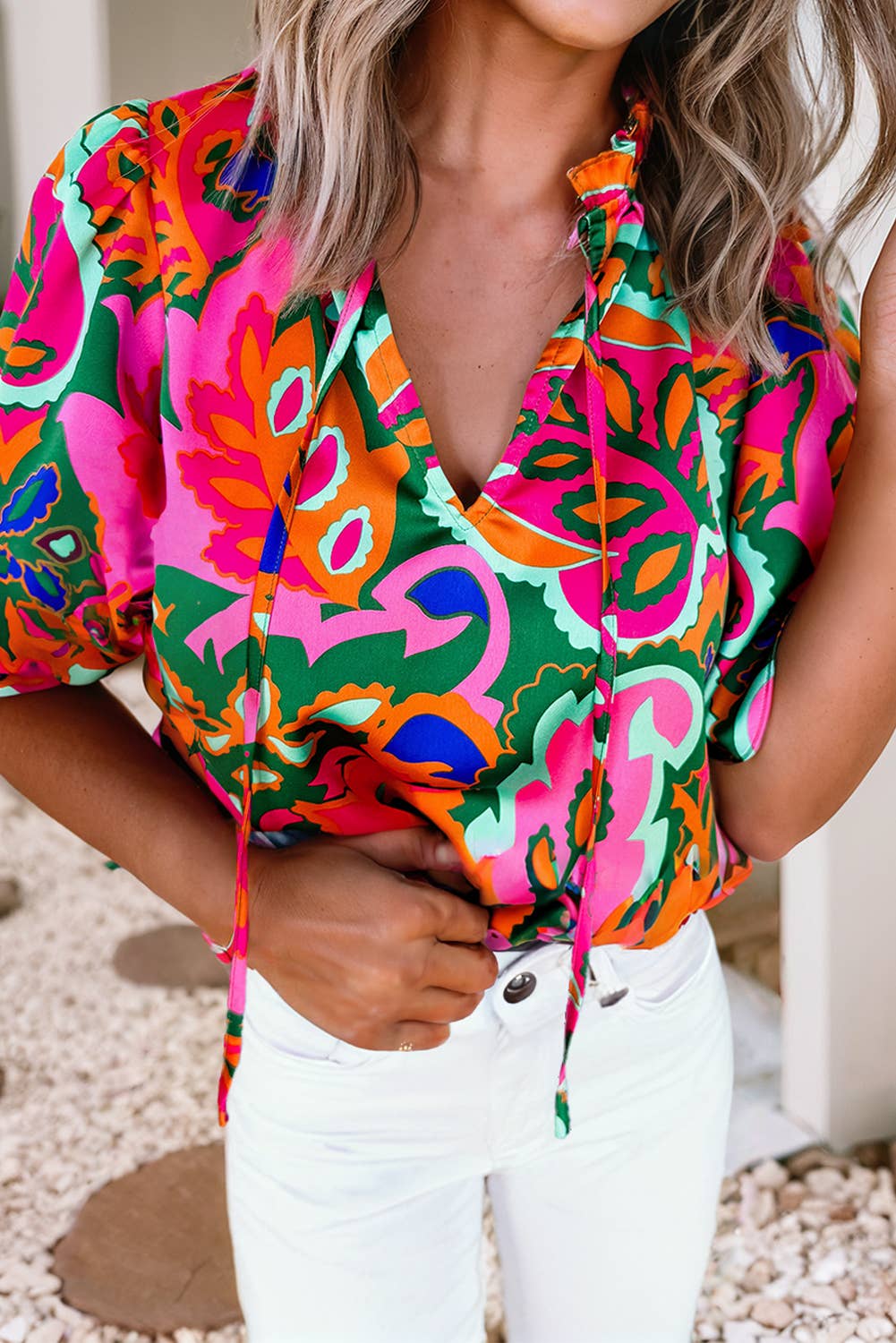 Lacey Vibrant Floral Top - Milly's Boutique