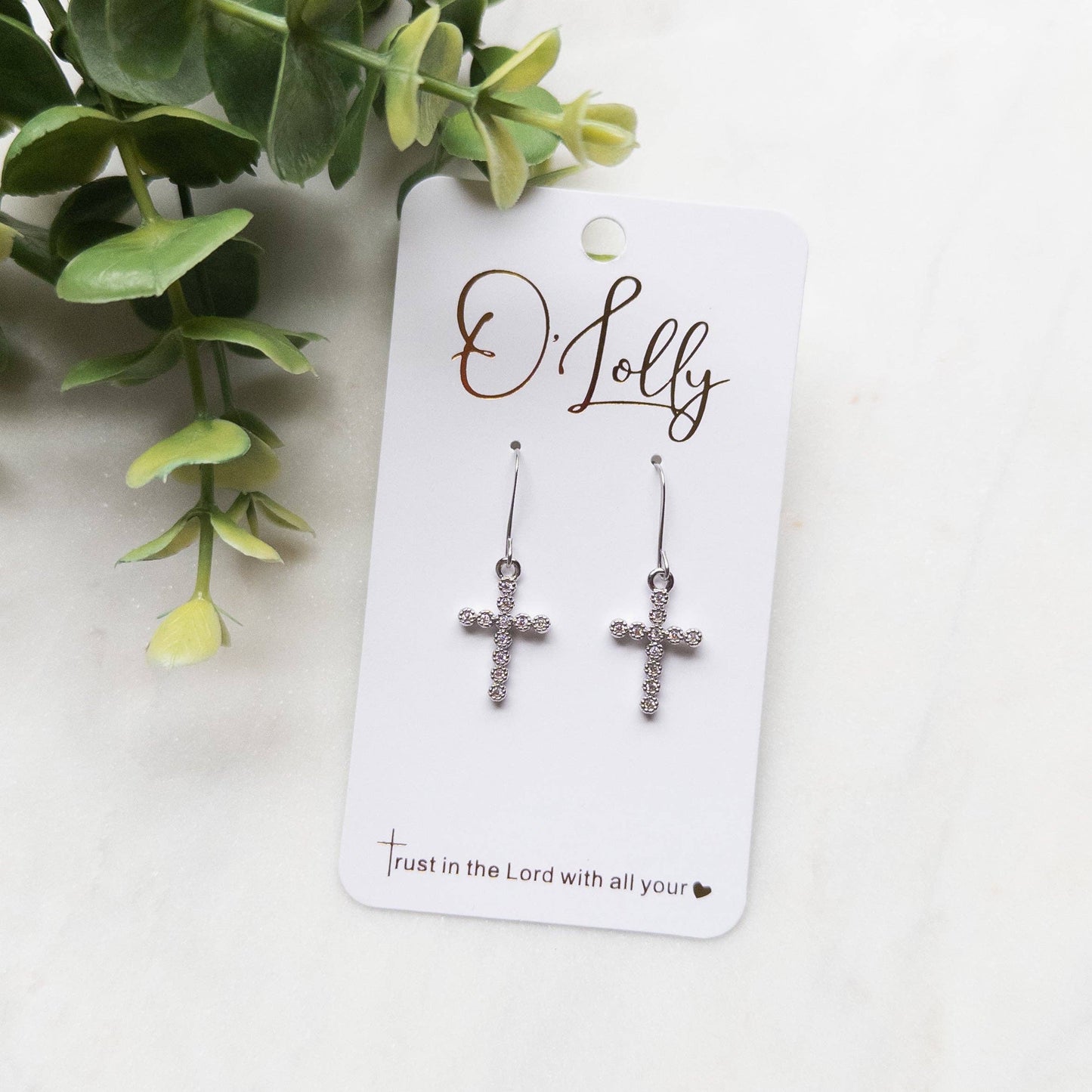 Magdalene CZ Cross Earrings - Milly's Boutique