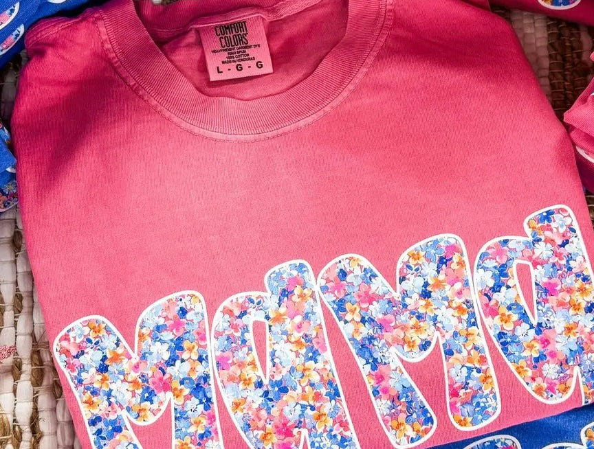 Mama Floral Comfort Color Tee - Milly's Boutique