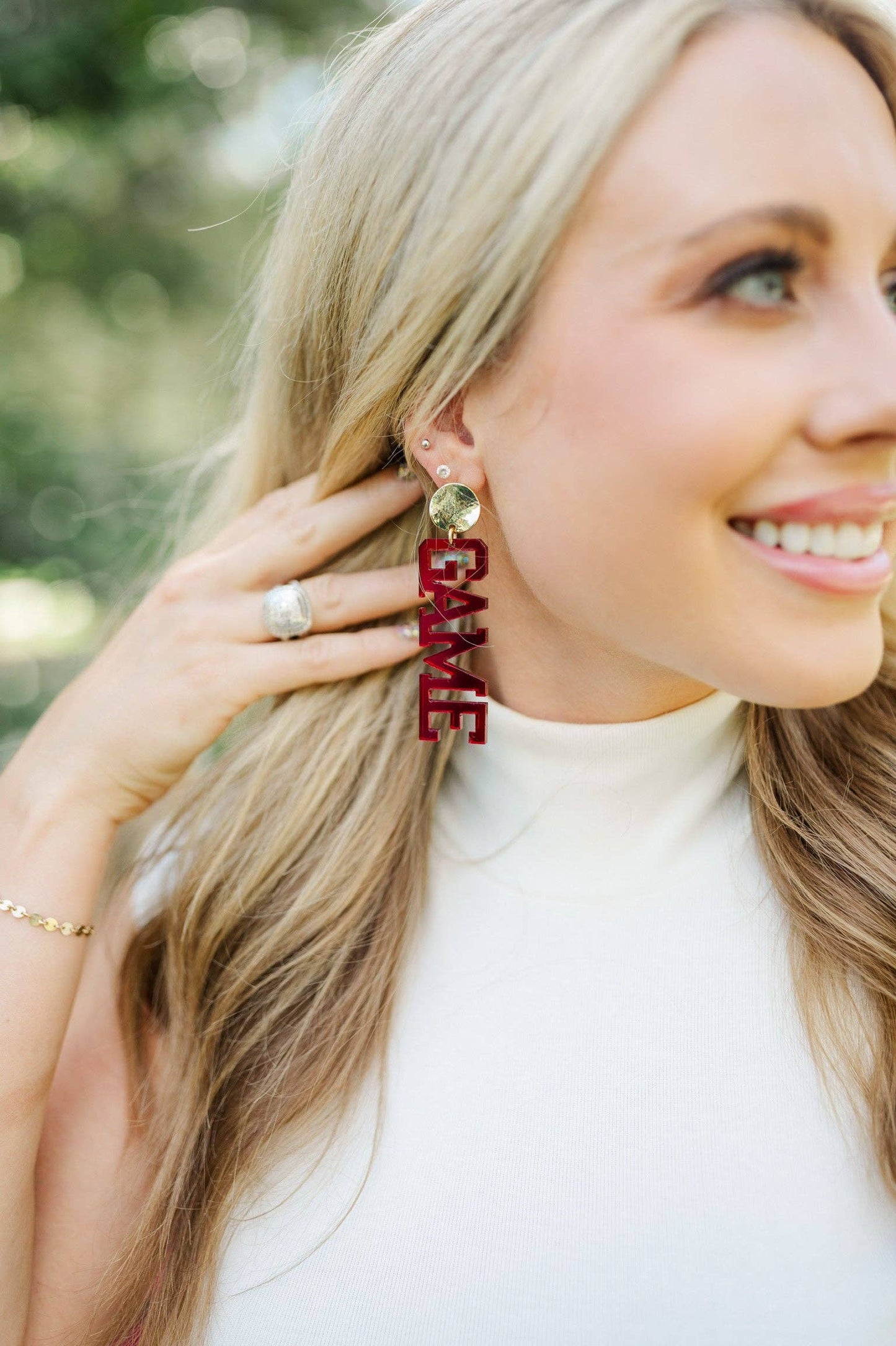 Maroon Game-day Acrylic Drops - Milly's Boutique