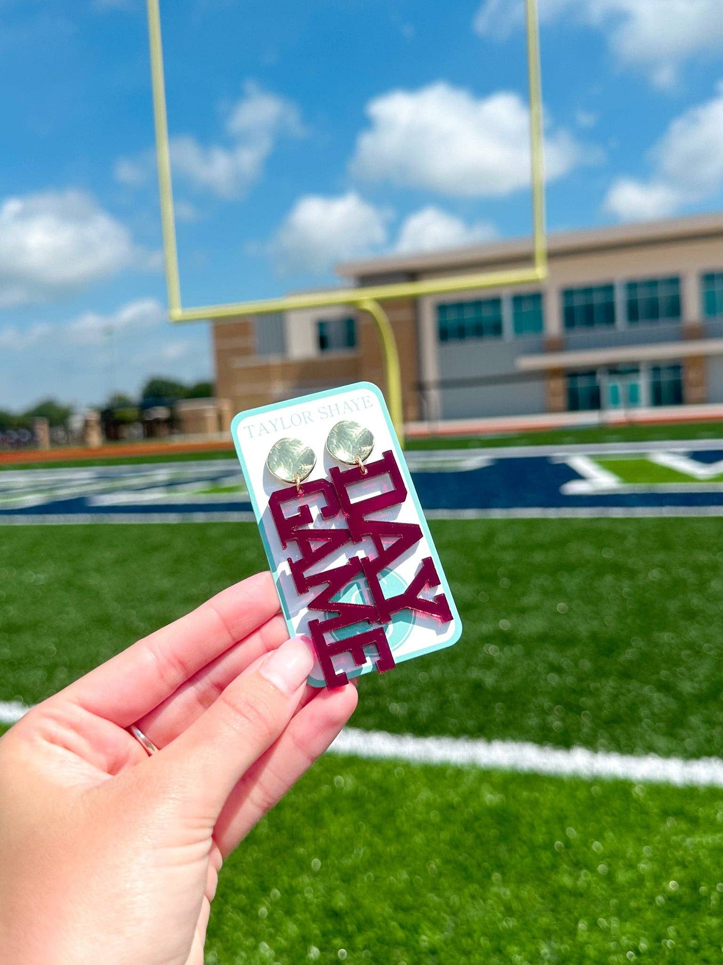 Maroon Game-day Acrylic Drops - Milly's Boutique