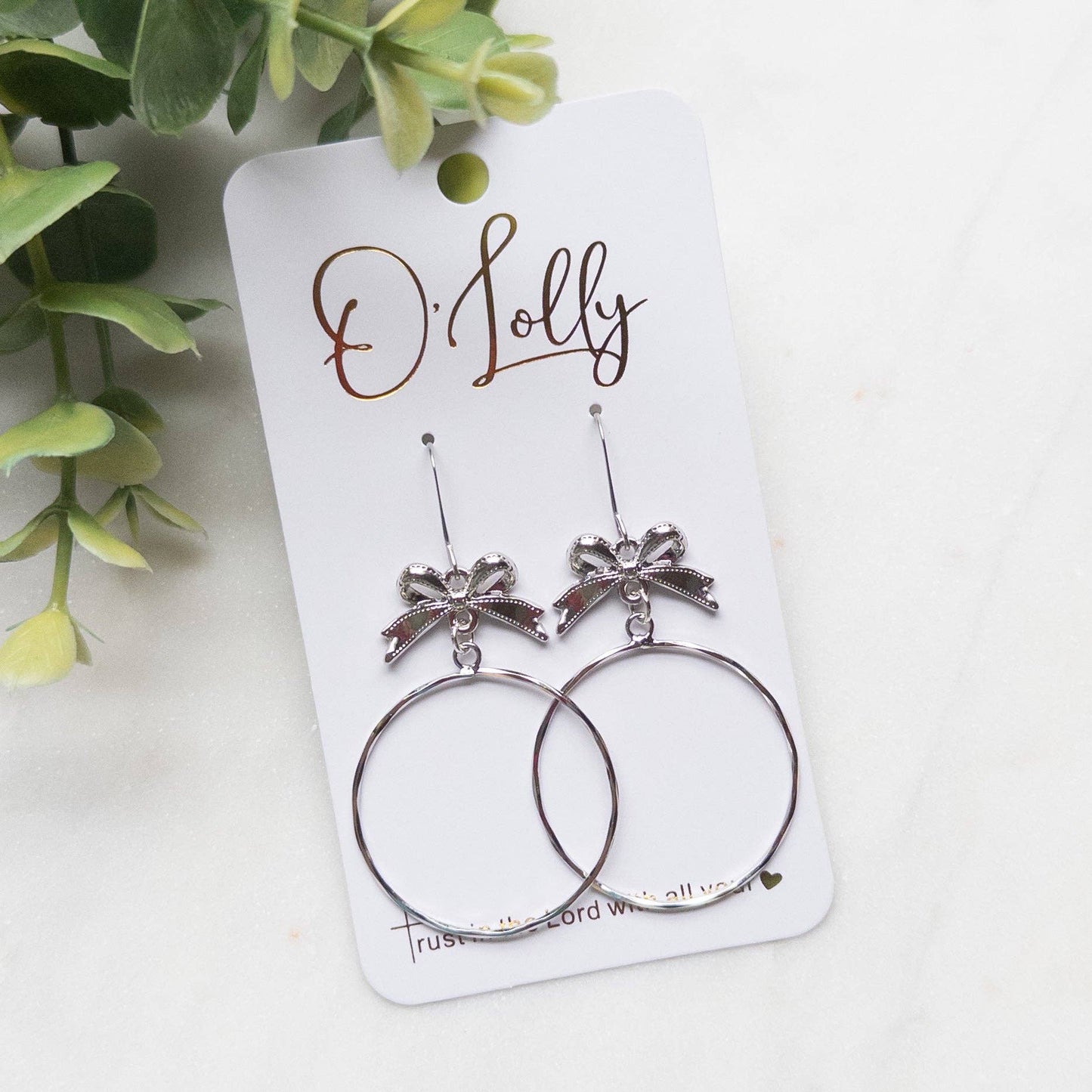 Miley Silver Bow Dangles - Milly's Boutique