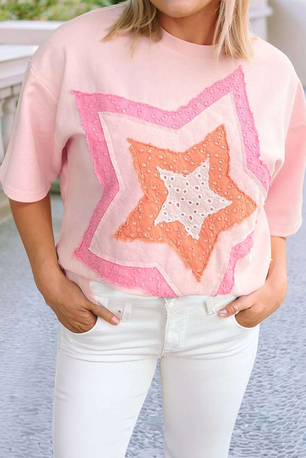 Nelda Eyelet Lace Star Plus Top - Milly's Boutique