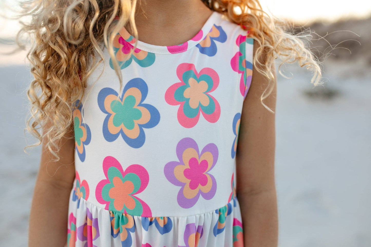Olivia Tiered Periwinkle Flower Ruffles Dress - Milly's Boutique