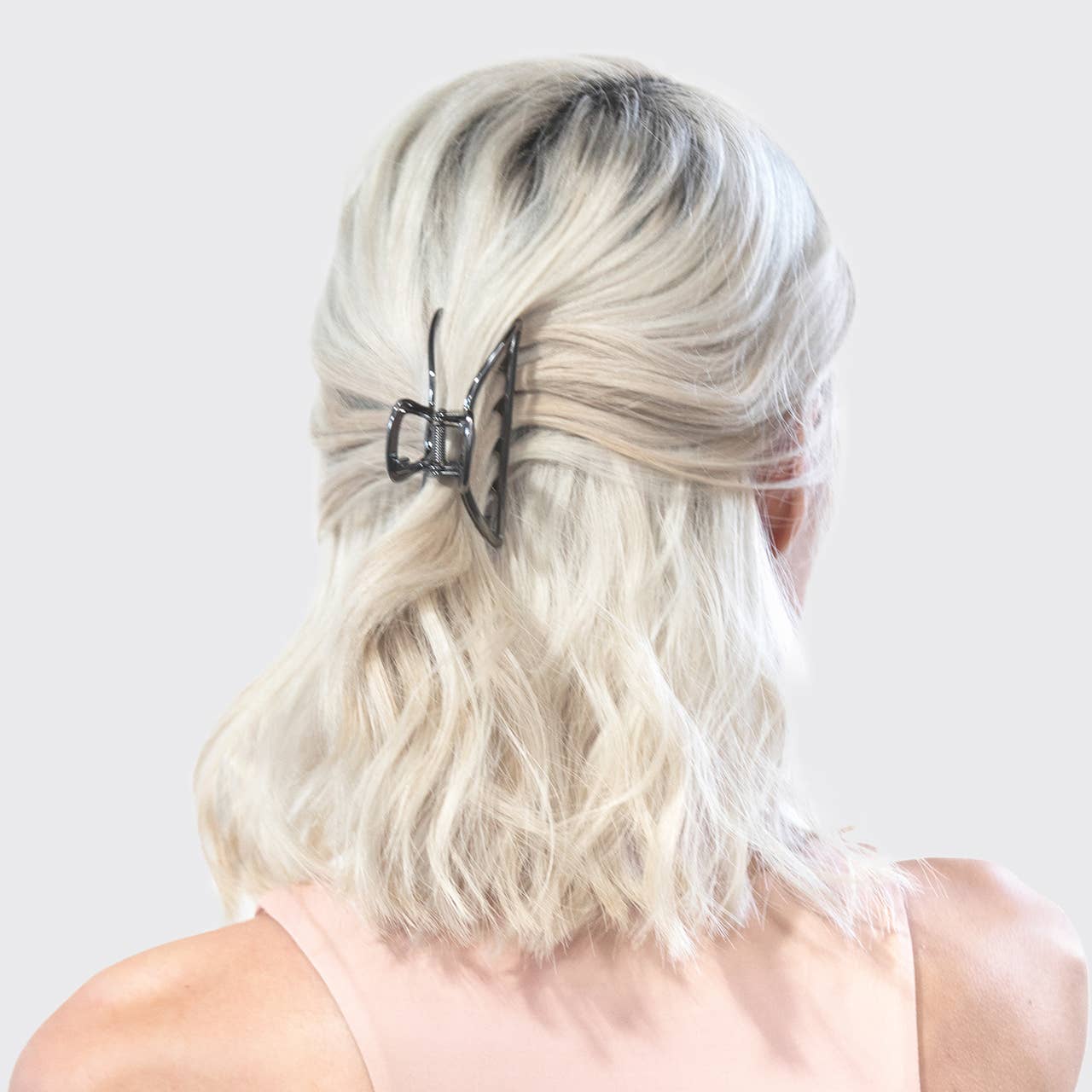 Open Shape Claw Clip - Hematite - Milly's Boutique