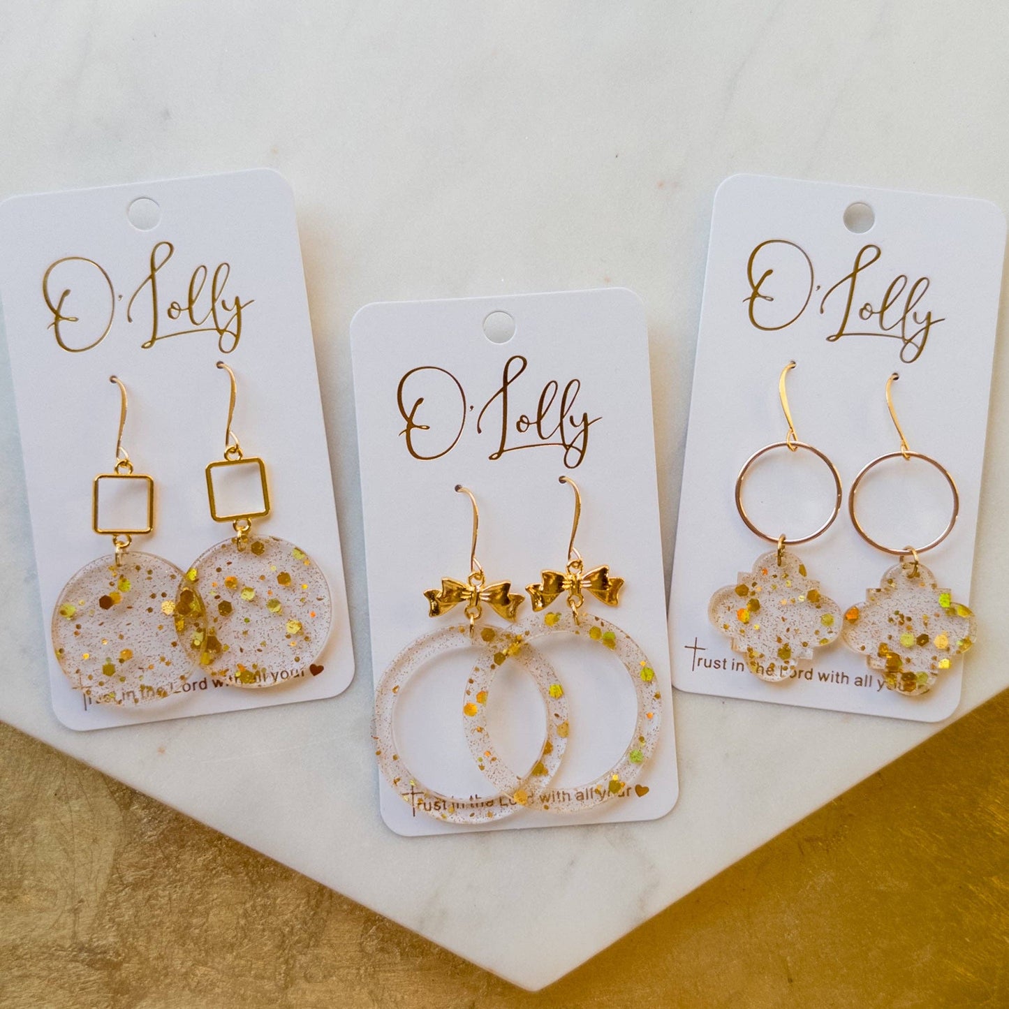 Open Square with Glitter Solid Circle - Milly's Boutique