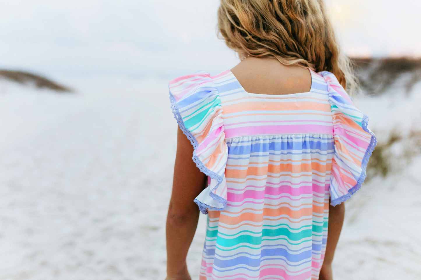 Pastel Rainbow Stripe Ruffle Dress - Milly's Boutique