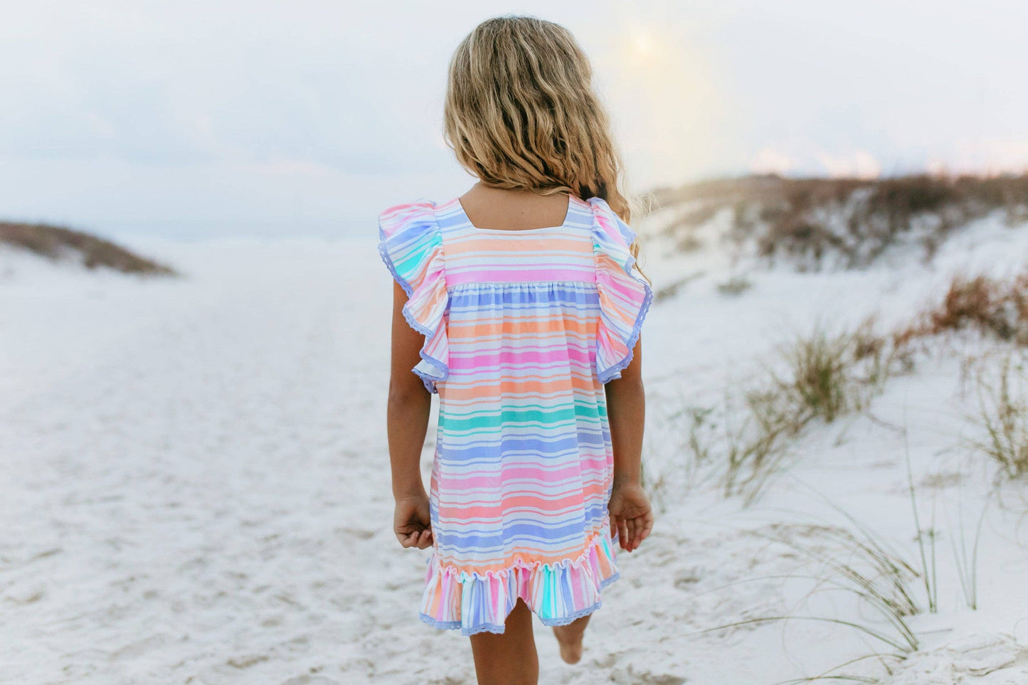 Pastel Rainbow Stripe Ruffle Dress - Milly's Boutique