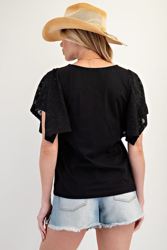 Penny Lace Sleeve Top - Milly's Boutique