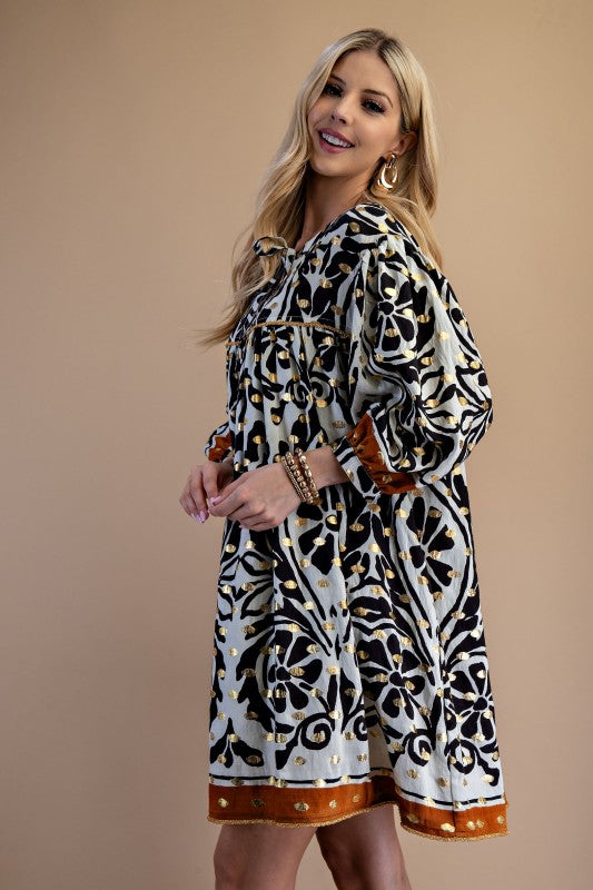 Presley Gold Accent Dress - Milly's Boutique