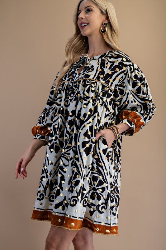 Presley Gold Accent Dress - Milly's Boutique