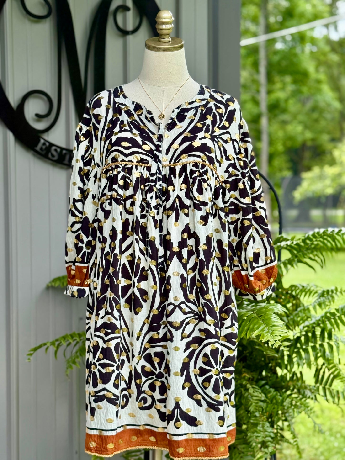 Presley Gold Accent Dress - Milly's Boutique