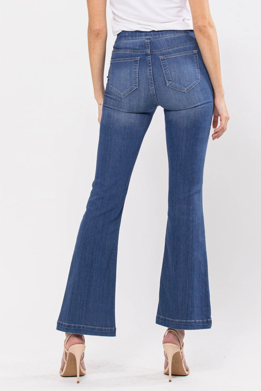 Pull On Medium Wash Flares- 30" - Milly's Boutique