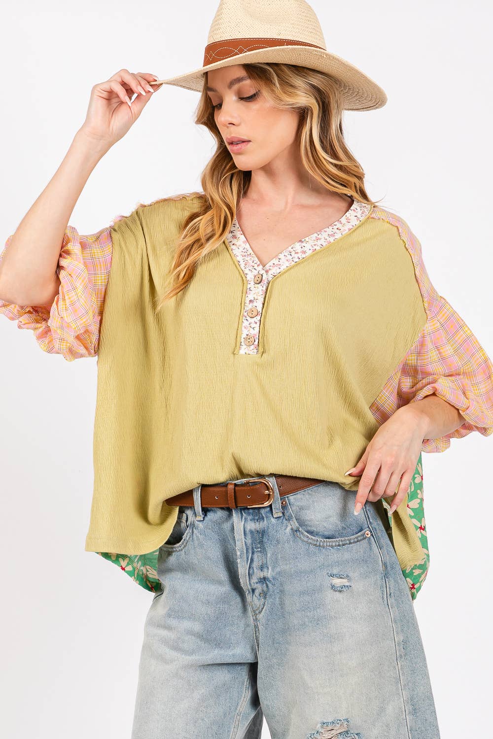 Randi Bubble Sleeve Plus Top - Milly's Boutique
