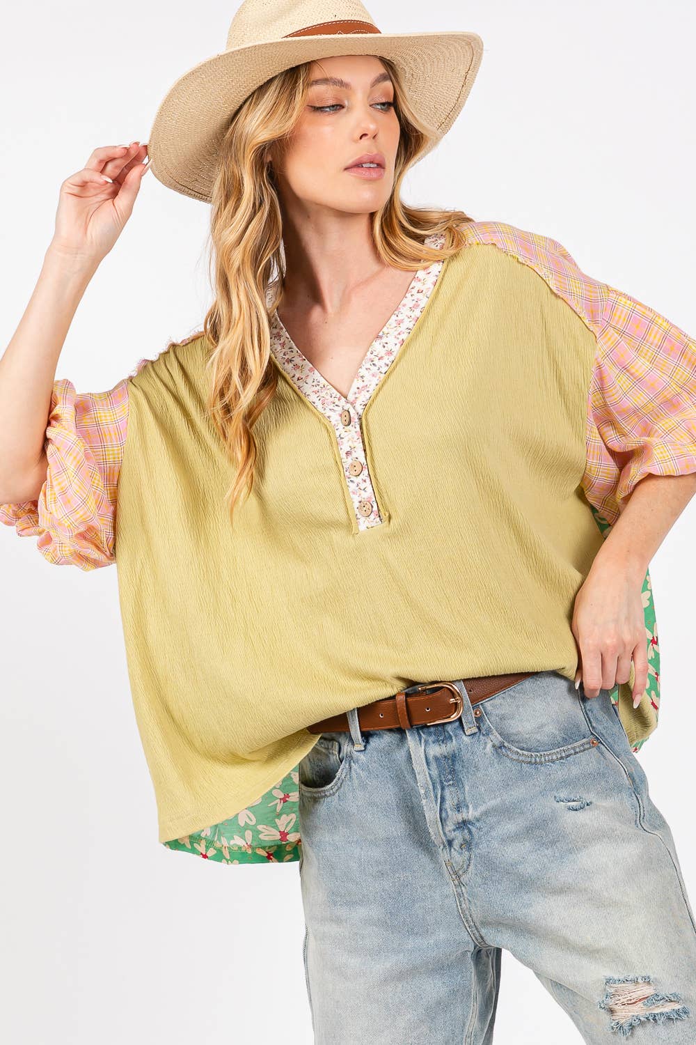 Randi Bubble Sleeve Plus Top - Milly's Boutique