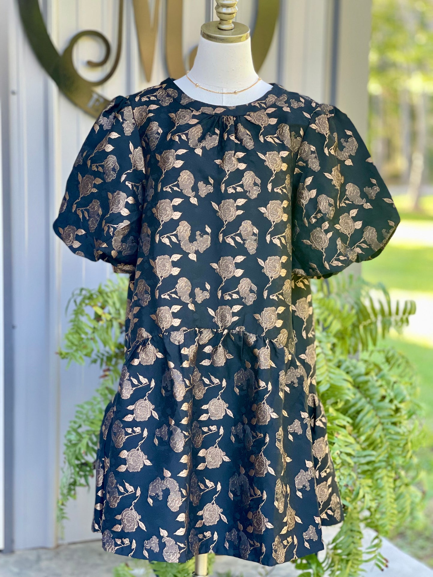 Rose Puff Sleeve Dress - Milly's Boutique