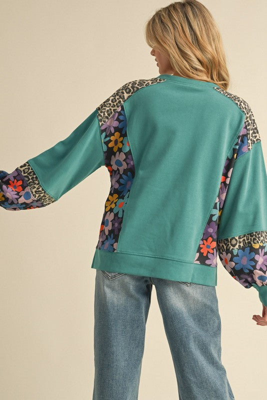 Roxi Mixed Print Sweatshirt - Milly's Boutique
