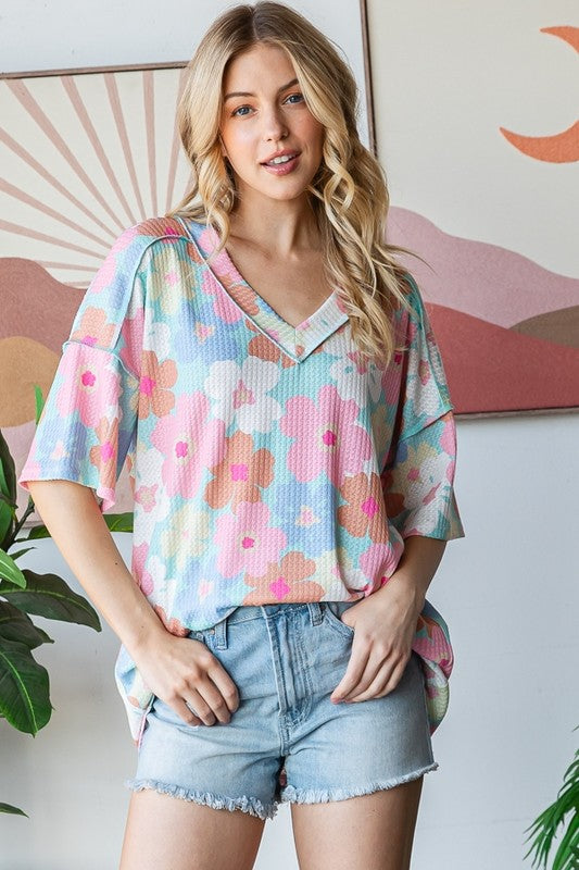 Sarah Floral Bloom Plus Top - Milly's Boutique