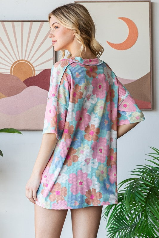 Sarah Floral Bloom Plus Top - Milly's Boutique