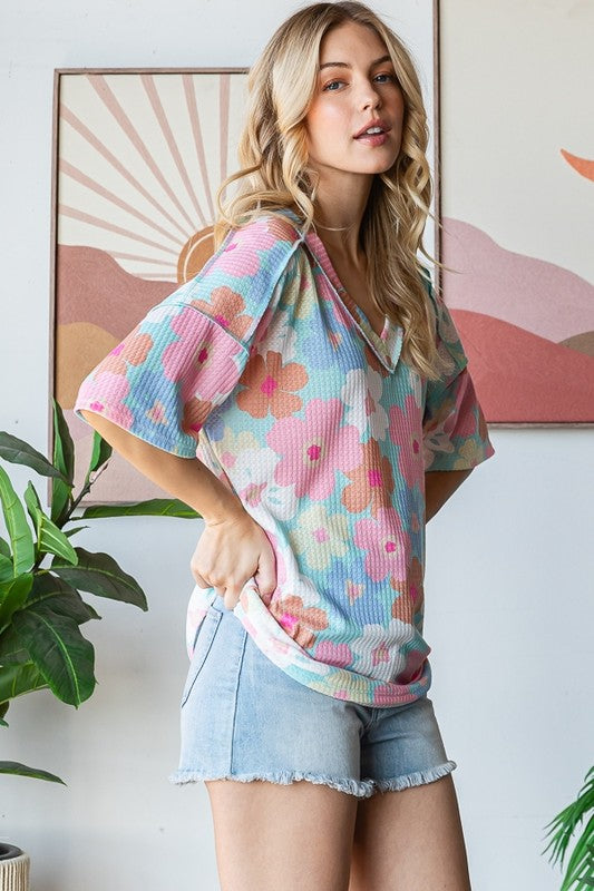 Sarah Floral Bloom Plus Top - Milly's Boutique