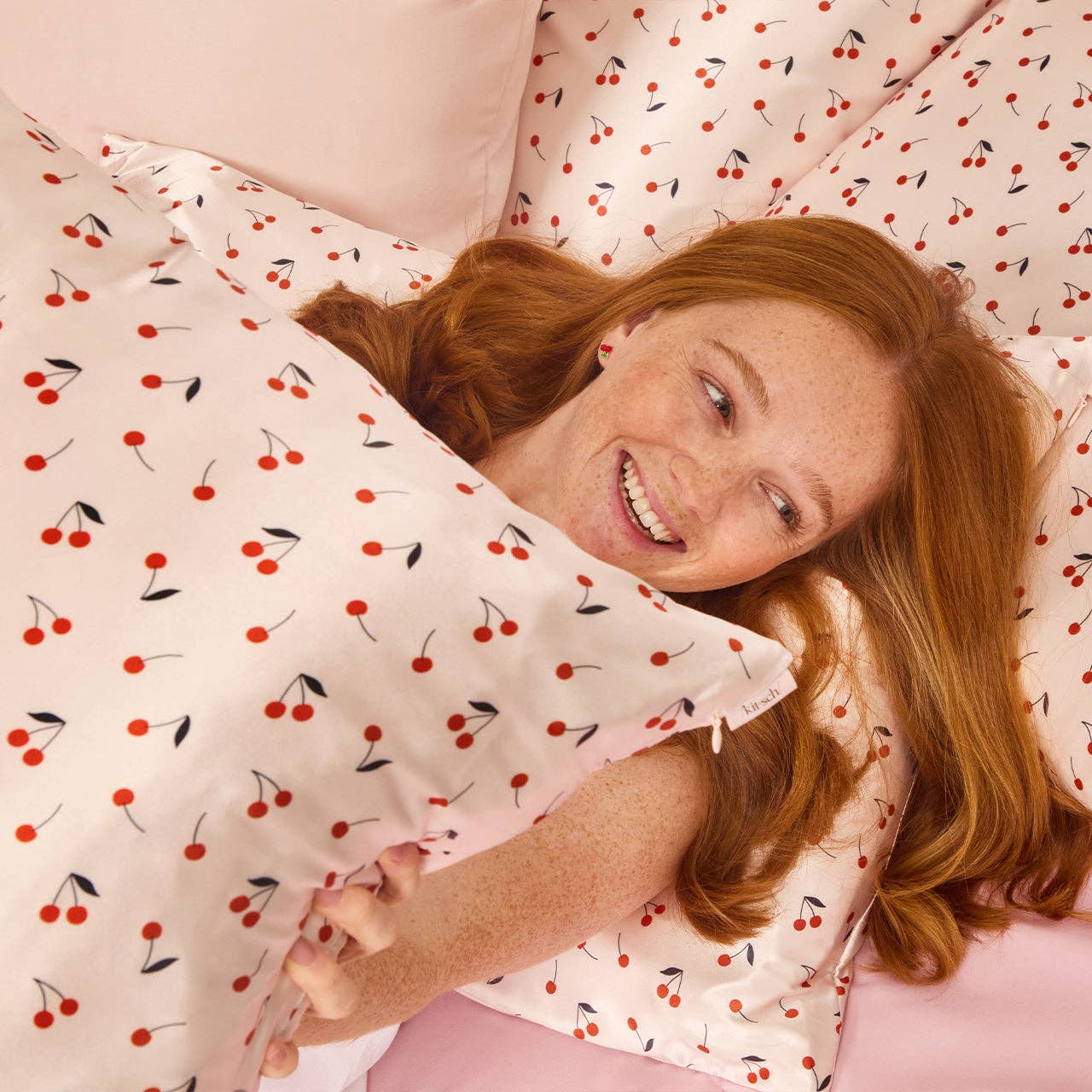 Satin Pillowcase Standard - Cherry Print - Milly's Boutique