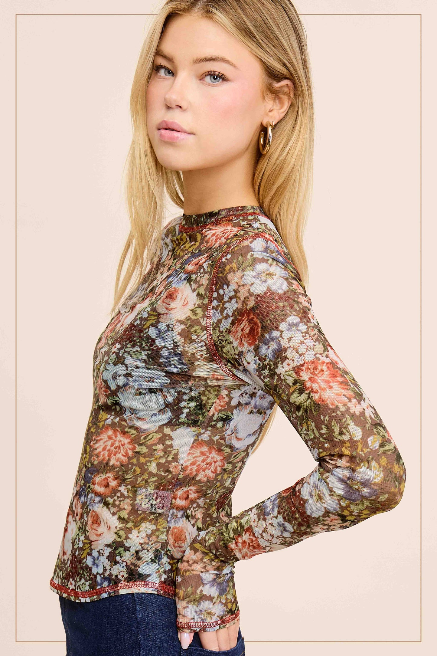 Semi Sheer Floral Layering Top - Milly's Boutique