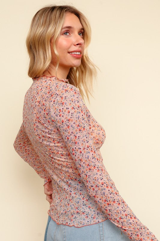 Sweet Floral Mesh Top - Milly's Boutique