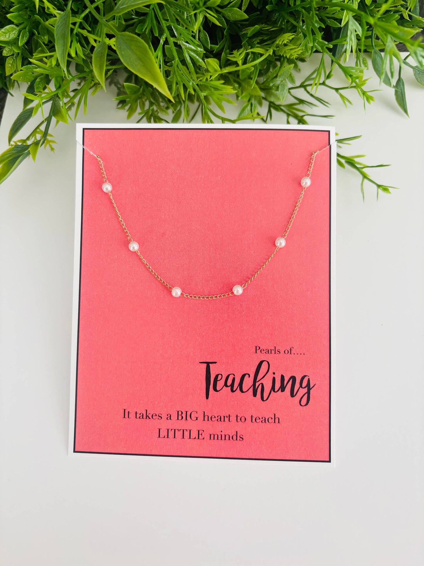Teacher Necklace on a Card - Milly's Boutique