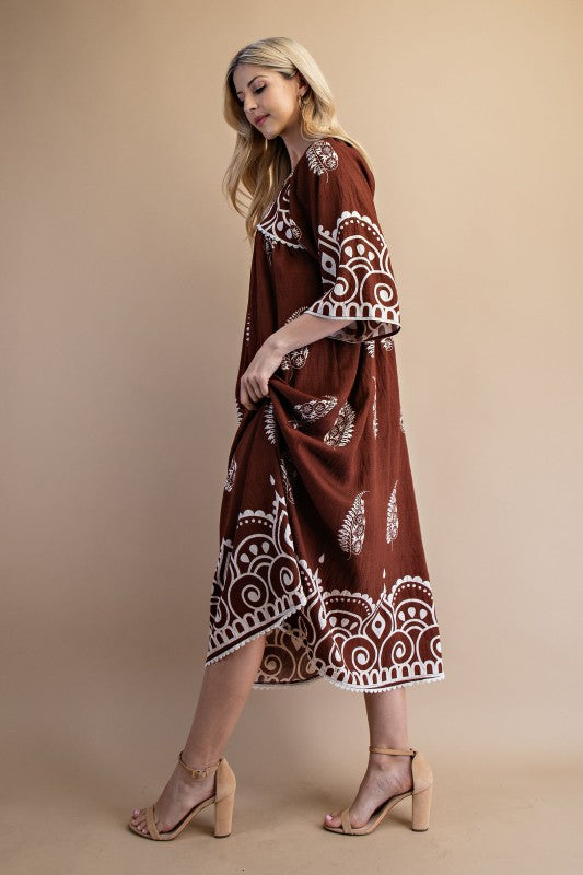 Tessa Printed Midi Dress - Milly's Boutique